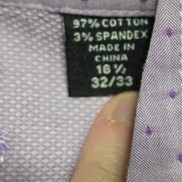 English Laundry Purple‎ Collar and cuff Detail Button-Up Shirt Size 16.5 - Picture 7 of 8